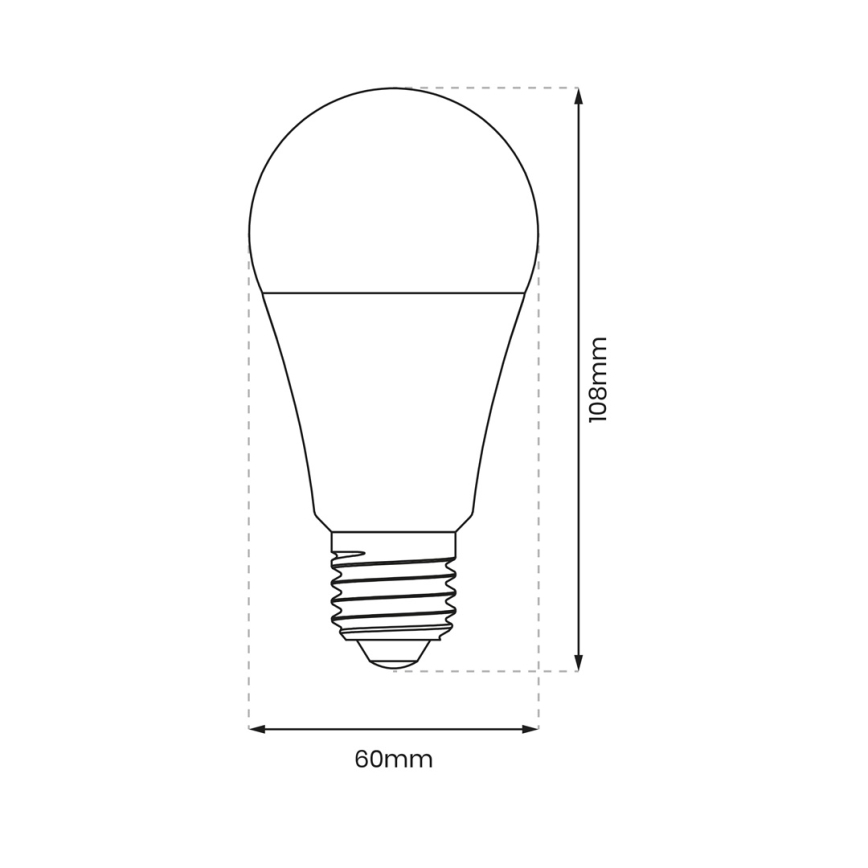 LED Ljusreglerad glödlampa A60 E27/9W/230V 4000K