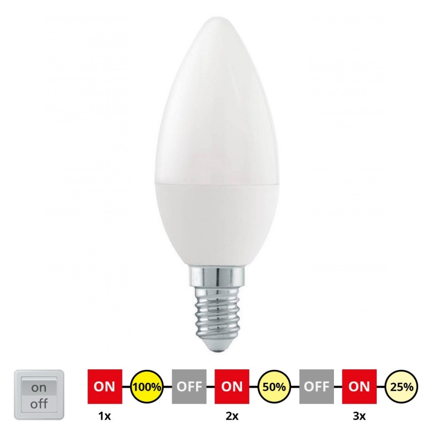 LED Ljusreglerad glödlampa C37 E14/6W/230V 3000K - STEPDIMMING - Eglo 54834