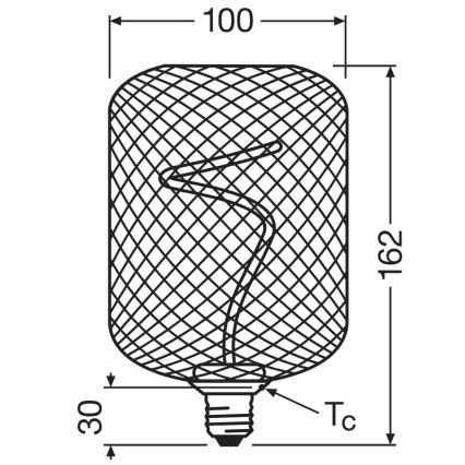 LED Ljusreglerad glödlampa DECOR FILAMENT E27/3,5W/230V 1800K svart - Osram