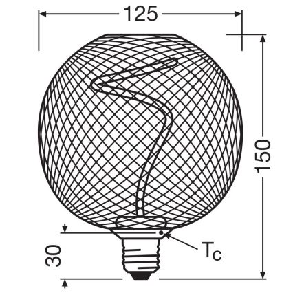 LED Ljusreglerad glödlampa DECOR FILAMENT G125 E27/3,5W/230V 1800K guld - Osram