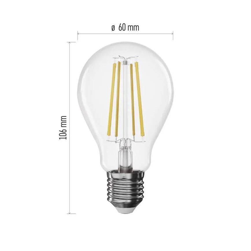 LED Ljusreglerad glödlampa FILAMENT A60 E27/7,5W/230V 4000K
