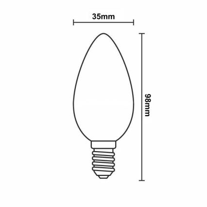 LED Ljusreglerad glödlampa FILAMENT C35 E14/6W/230V 3000K