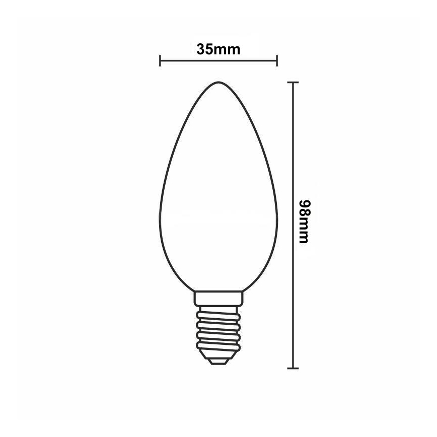 LED Ljusreglerad glödlampa FILAMENT C35 E14/6W/230V 4000K