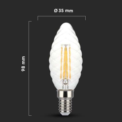 LED Ljusreglerad glödlampa FILAMENT E14/4W/230V 3000K