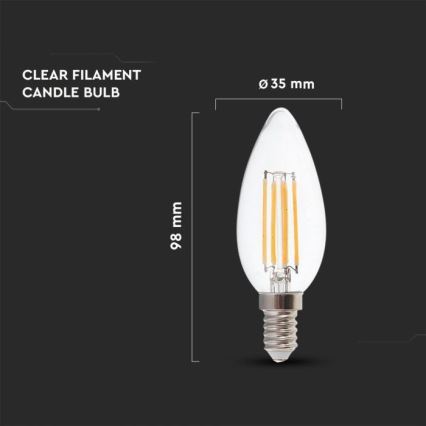 LED Ljusreglerad glödlampa FILAMENT E14/4W/230V 3000K