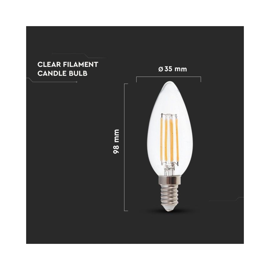 LED Ljusreglerad glödlampa FILAMENT E14/4W/230V 3000K