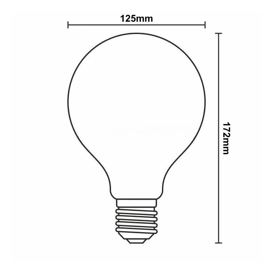 LED Ljusreglerad glödlampa FILAMENT G125 E27/11W/230V 3000K