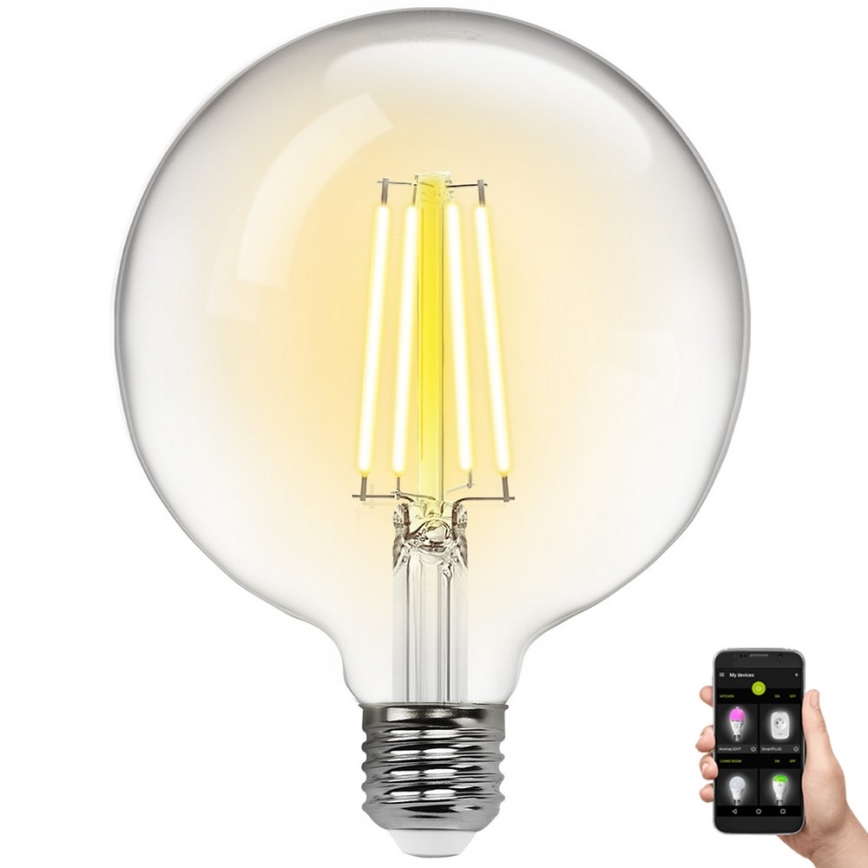 LED Ljusreglerad glödlampa FILAMENT G125 E27/6W/230V 2700-6500K Wi-Fi - Aigostar