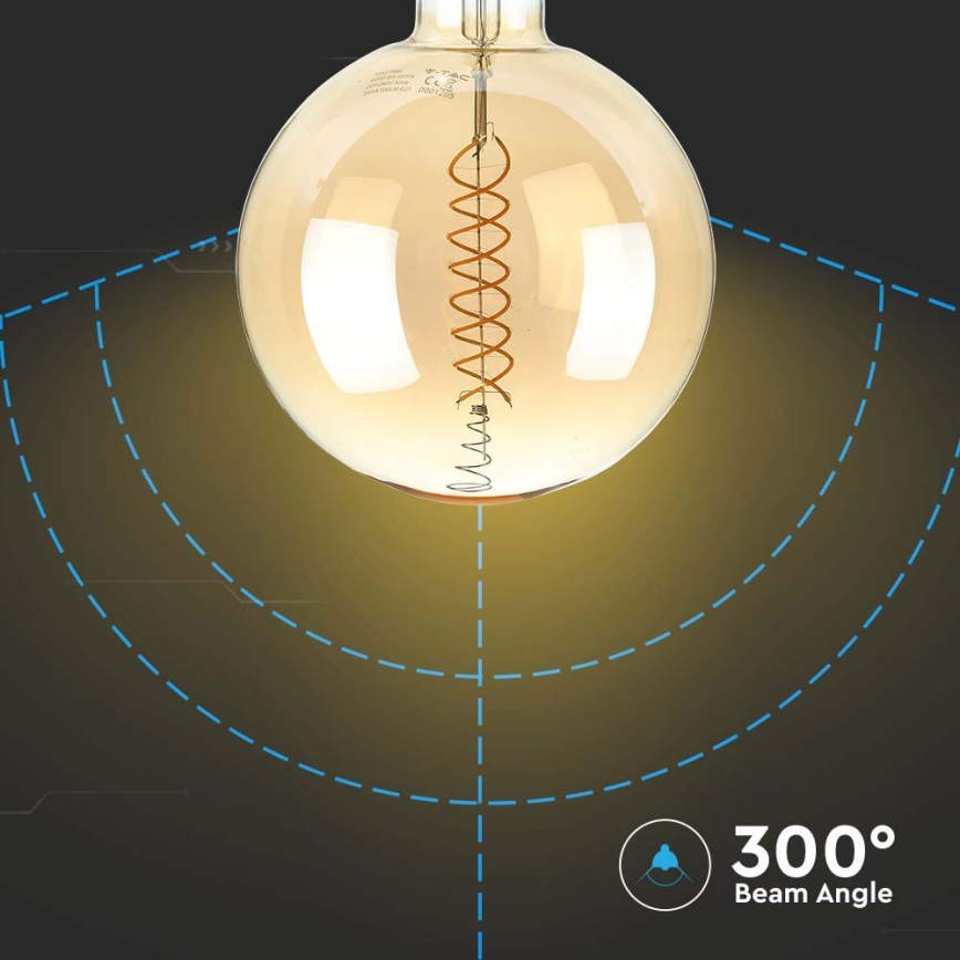LED Ljusreglerad glödlampa FILAMENT G200 E27/8W/230V 1800K