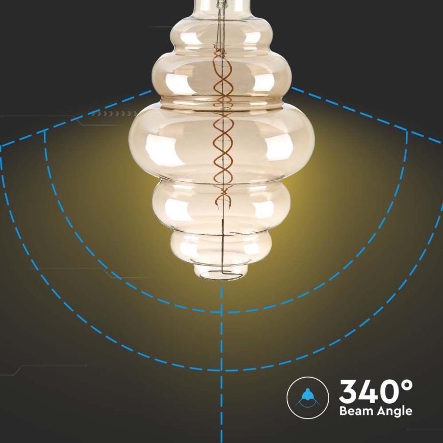 LED Ljusreglerad glödlampa FILAMENT S200 E27/8W/230V 1800K