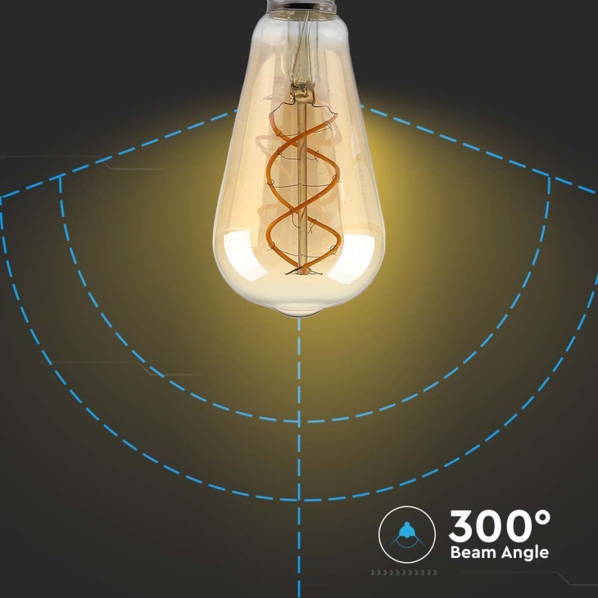LED Ljusreglerad glödlampa FILAMENT ST64 E27/4,8W/230V 1800K