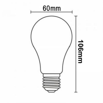 LED Ljusreglerad glödlampa FILAMENT VINTAGE A60 E27/12W/230V 2000K