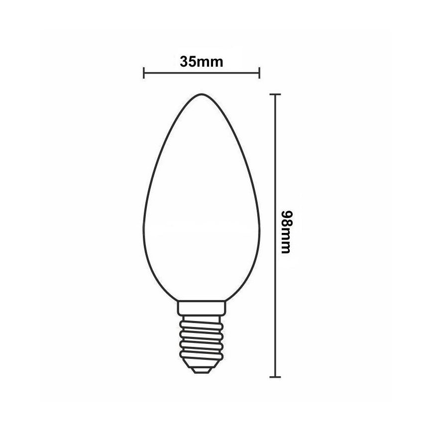 LED Ljusreglerad glödlampa FILAMENT VINTAGE C35 E14/6W/230V 2000K