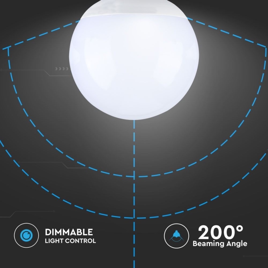LED Ljusreglerad glödlampa G120 E27/13W/230V 6400K
