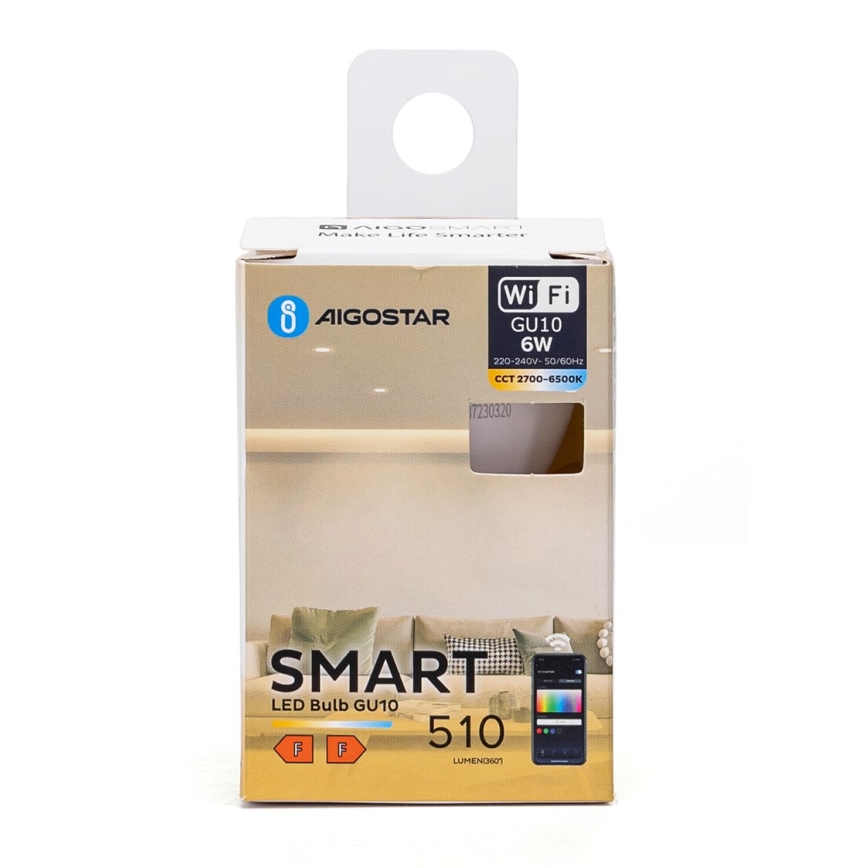 LED Ljusreglerad glödlampa GU10/6W/230V 2700-6500K Wi-Fi - Aigostar