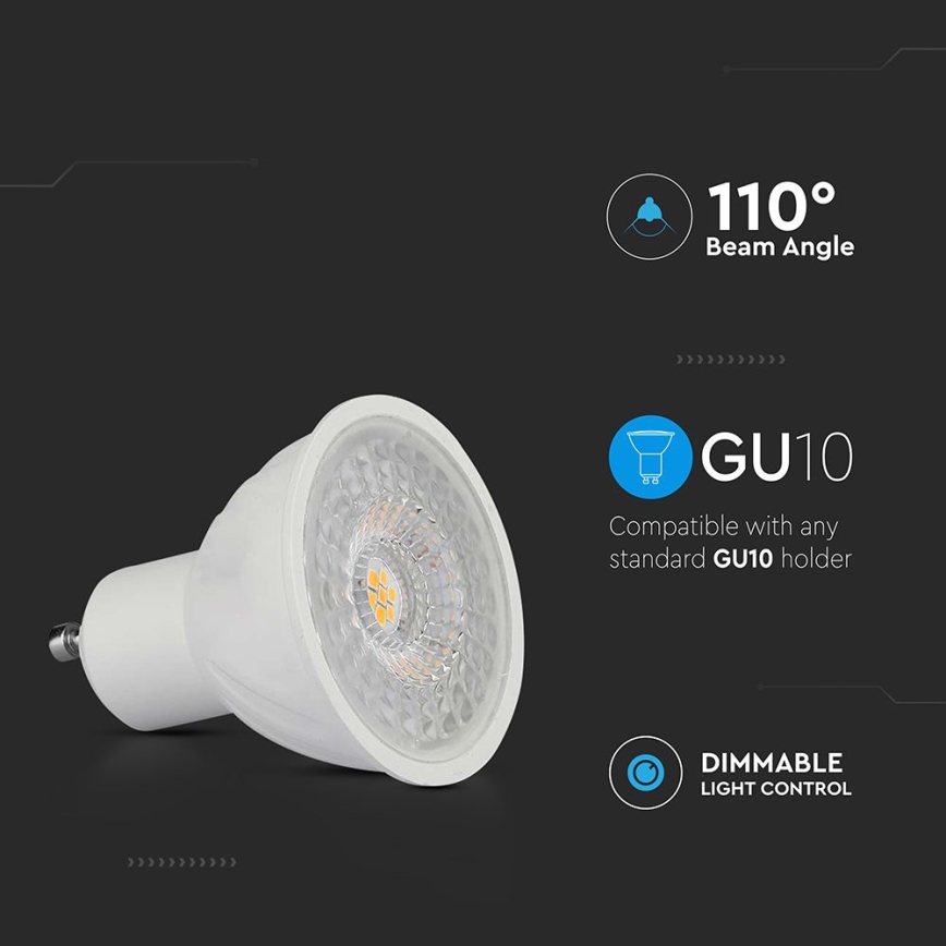 LED Ljusreglerad glödlampa GU10/6W/230V 3000K 110°