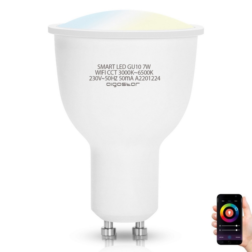 LED Ljusreglerad glödlampa GU10/7W/230V 3000-6500K Wi-Fi - Aigostar