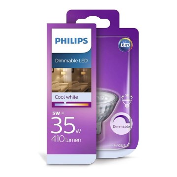 LED Ljusreglerad glödlampa Philips GU5,3/5W/12V 4000K