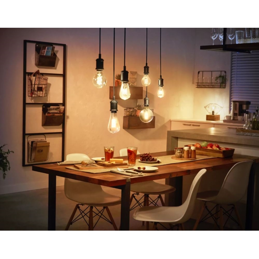 LED Ljusreglerad glödlampa Philips Hue WHITE FILAMENT ST64 E27/7W/230V 2100K