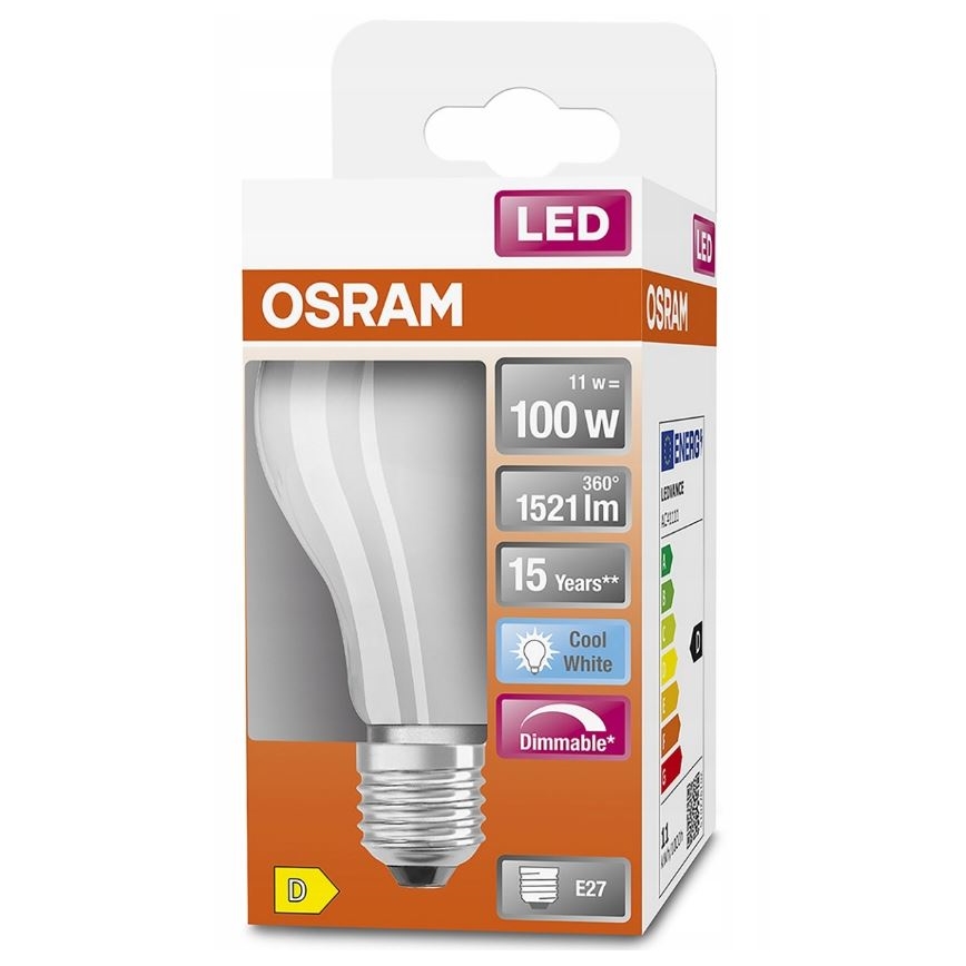LED Ljusreglerad glödlampa RETROFIT A60 E27/11W/230V 4000K - Osram