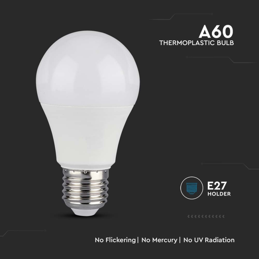LED Ljusreglerad glödlampa SAMSUNG CHIP A60 E27/11W/230V 3000K
