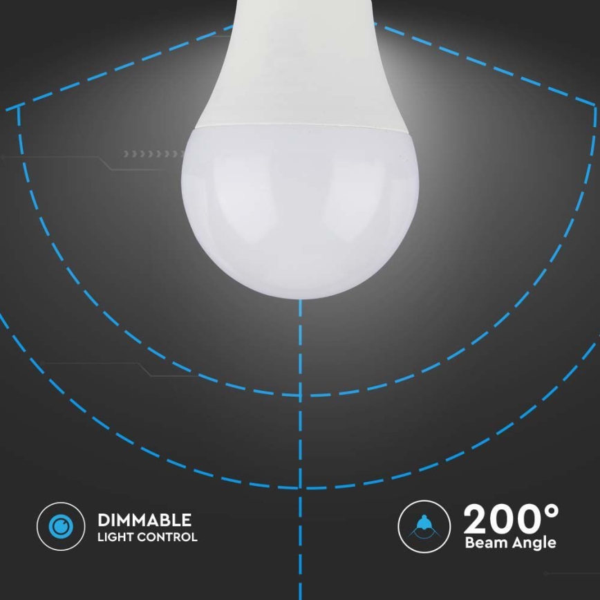 LED Ljusreglerad glödlampa SAMSUNG CHIP A60 E27/11W/230V 3000K