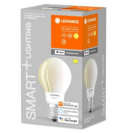 LED Ljusreglerad glödlampa SMART+ FILAMENT E27/11W/230V 2700K Wi-Fi - Ledvance
