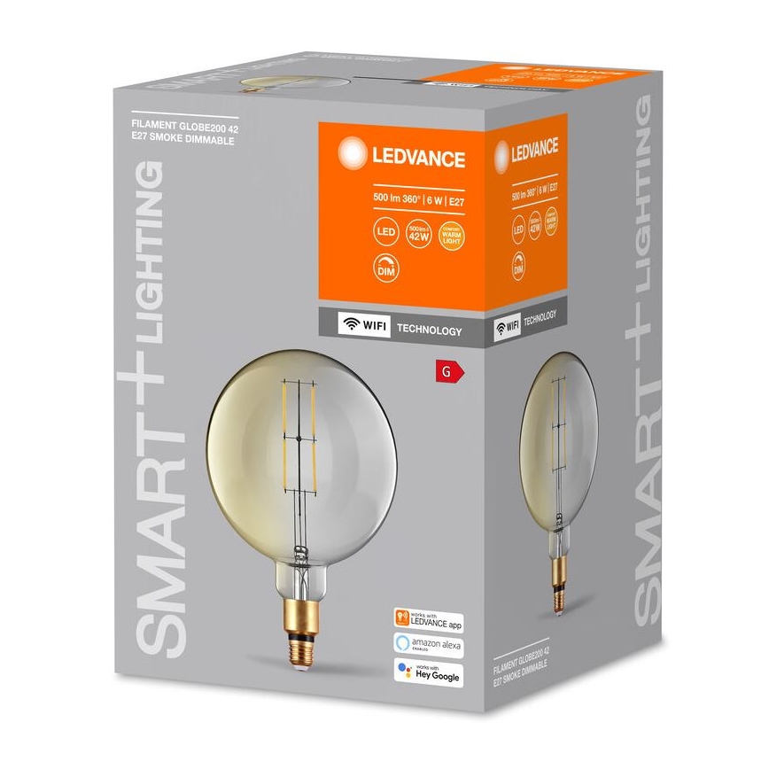 LED Ljusreglerad glödlampa SMART+ GLOBE G200 E27/6W/230V 2500K Wi-Fi - Ledvance