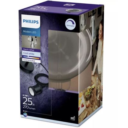 LED Ljusreglerad glödlampa SMOKY VINTAGE Philips E27/6,5W/230V 4000K