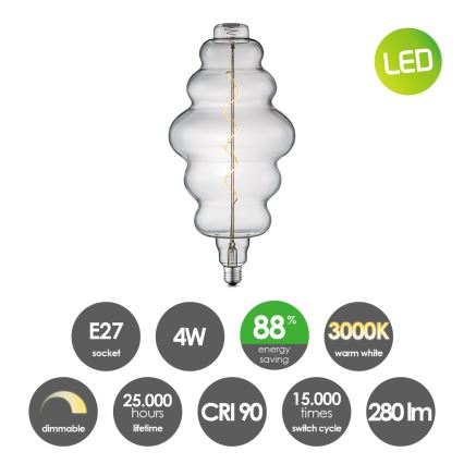 LED Ljusreglerad glödlampa VINTAGE EDISON E27/4W/230V 3000K CRI 90