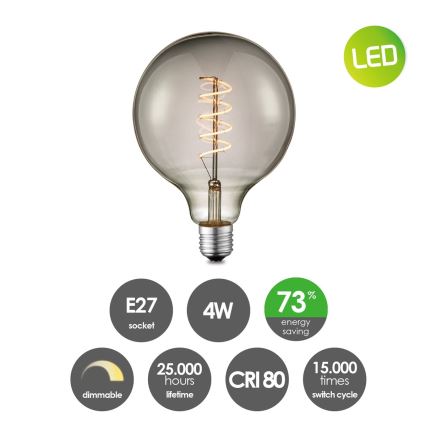 LED Ljusreglerad glödlampa VINTAGE EDISON G125 E27/4W/230V 2200K