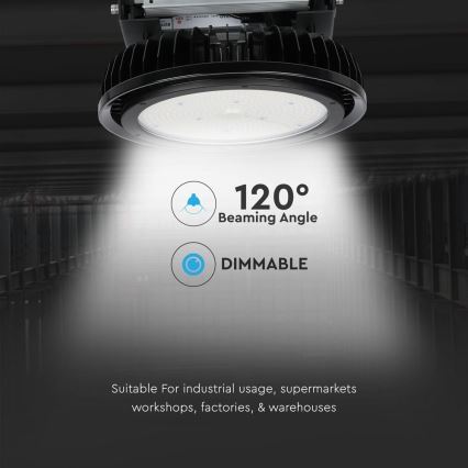 LED Ljusreglerad Industriell belysning High Bay LED/500W/230V 4000K IP65 svart