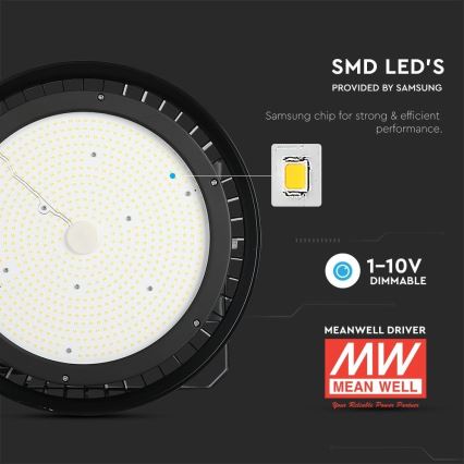 LED Ljusreglerad Industriell belysning High Bay LED/500W/230V 4000K IP65 svart