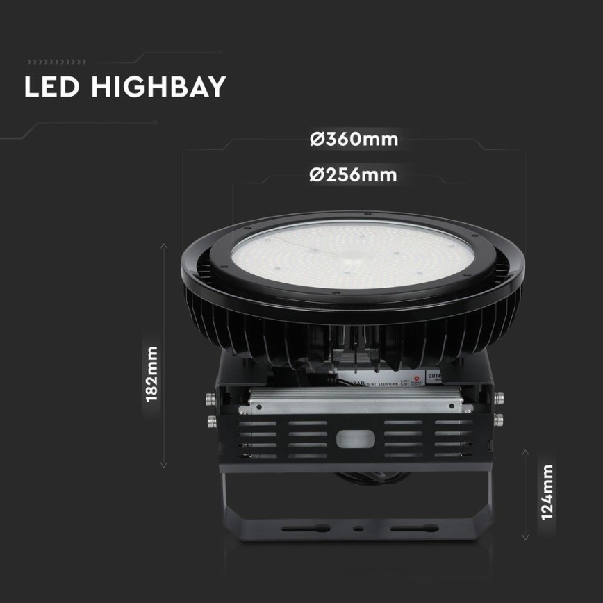 LED Ljusreglerad Industriell belysning High Bay LED/500W/230V 4000K IP65 svart