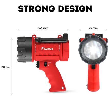 LED Ljusreglerad industriell ficklampa LED/5W/3xC IP67