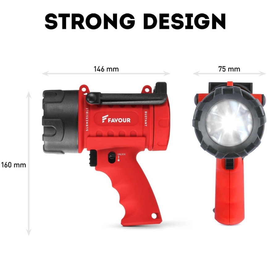 LED Ljusreglerad industriell ficklampa LED/5W/3xC IP67