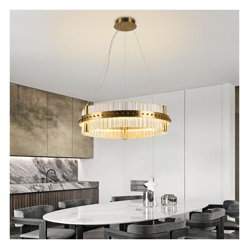 LED Ljusreglerad kristall ljuskrona på snöre LED/40W/230V 3000-6500K + fjärrkontroll