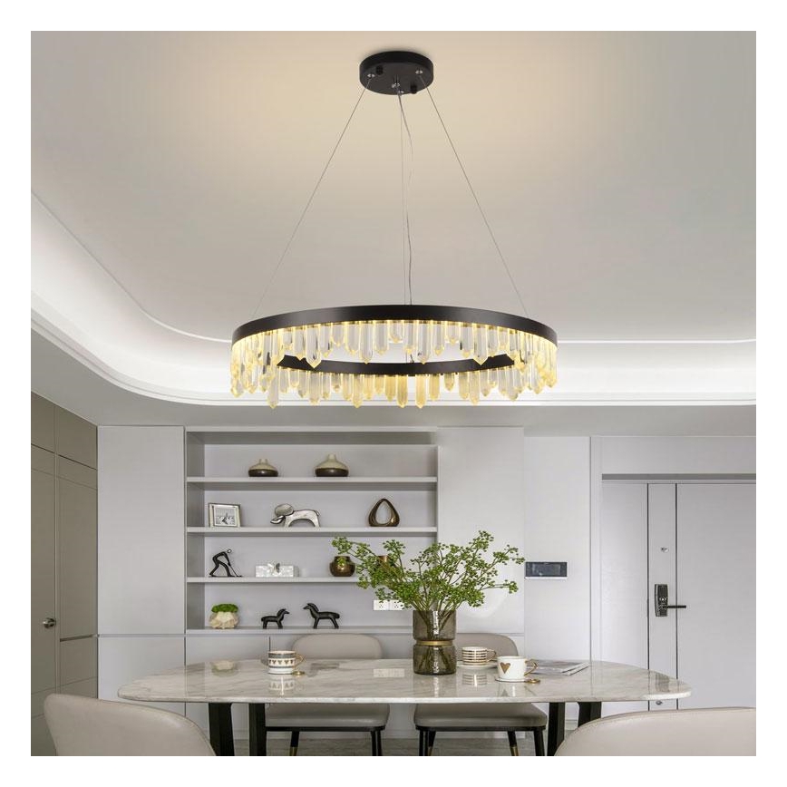 LED Ljusreglerad kristall ljuskrona på snöre LED/40W/230V 3000-6500K + fjärrkontroll