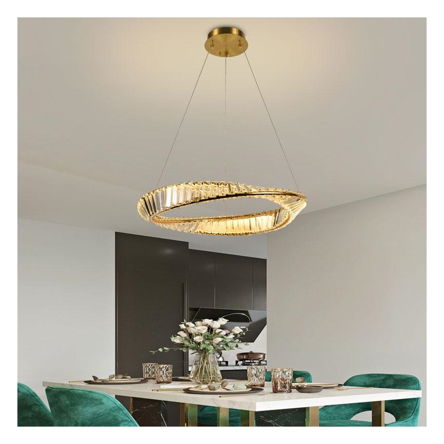 LED Ljusreglerad kristall ljuskrona på snöre LED/40W/230V 3000-6500K + fjärrkontroll