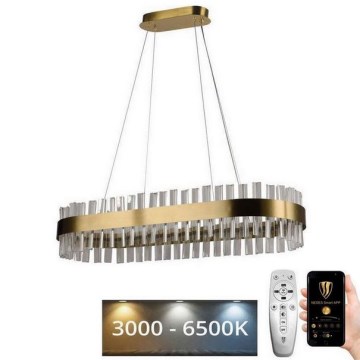 LED Ljusreglerad kristall ljuskrona på snöre LED/45W/230V 3000-6500K + fjärrkontroll
