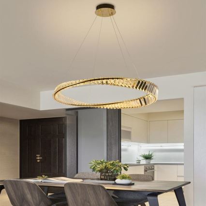 LED Ljusreglerad kristall ljuskrona på snöre LED/50W/230V 3000-6500K + fjärrkontroll