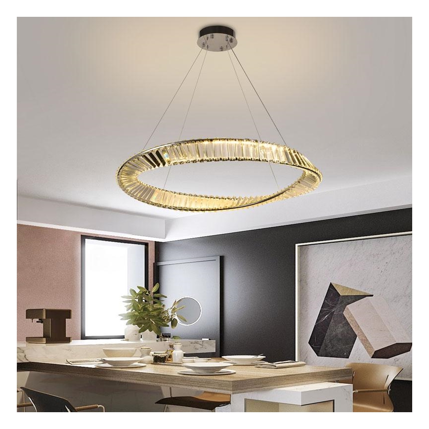 LED Ljusreglerad kristall ljuskrona på snöre LED/50W/230V 3000-6500K + fjärrkontroll