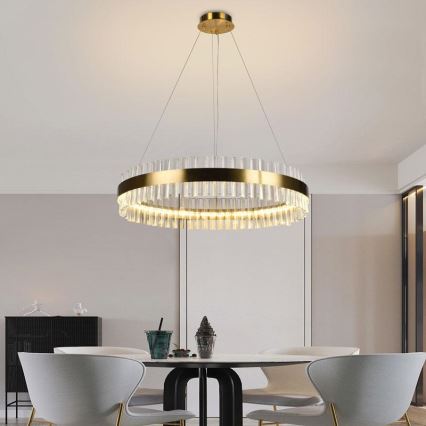 LED Ljusreglerad kristall ljuskrona på snöre LED/55W/230V 3000-6500K + fjärrkontroll