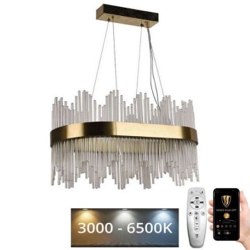 LED Ljusreglerad kristall ljuskrona på snöre LED/70W/230V 3000-6500K + fjärrkontroll