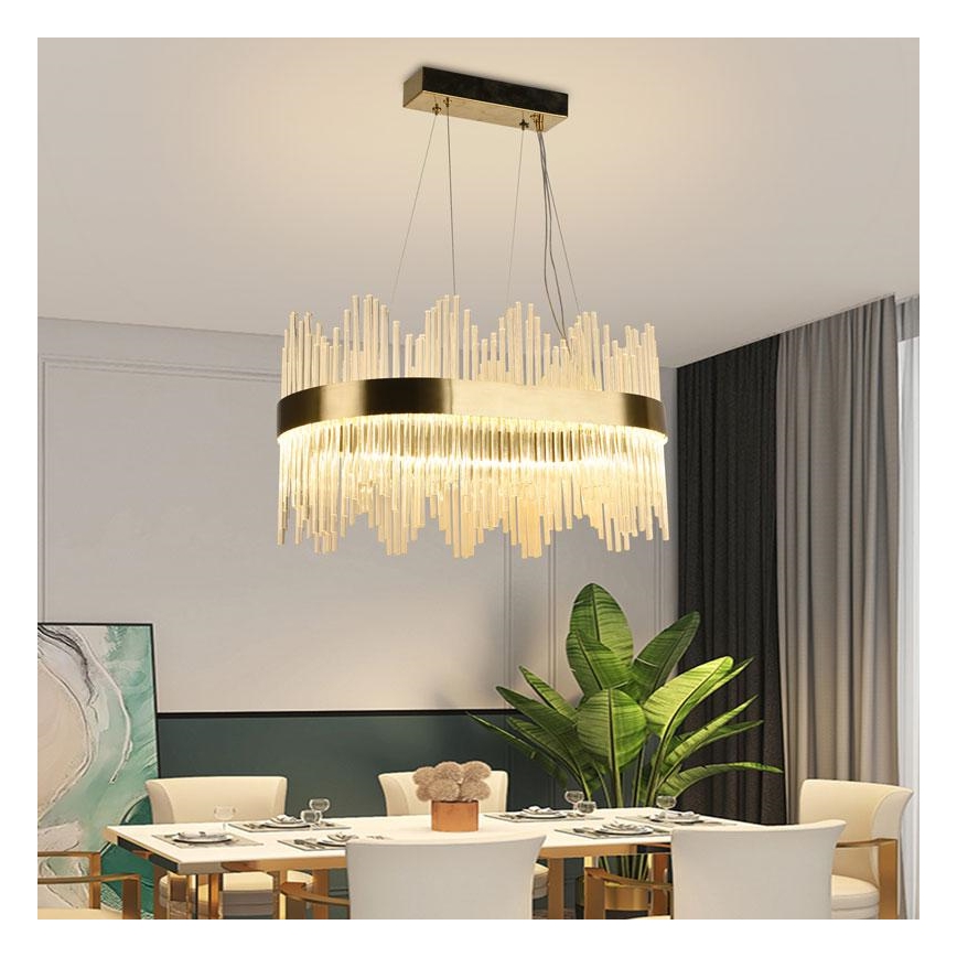 LED Ljusreglerad kristall ljuskrona på snöre LED/70W/230V 3000-6500K + fjärrkontroll