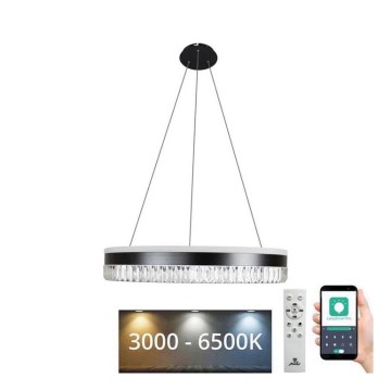 LED Ljusreglerad kristall ljuskrona på snöre LED/80W/230V 3000-6500K svart + fjärrkontroll