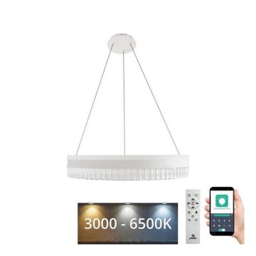 LED Ljusreglerad kristall ljuskrona på snöre LED/80W/230V 3000-6500K vit + fjärrkontroll