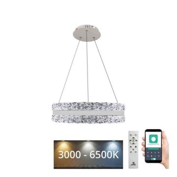 LED Ljusreglerad kristall ljuskrona på snöre LED/80W/230V 3000-6500K vit + fjärrkontroll
