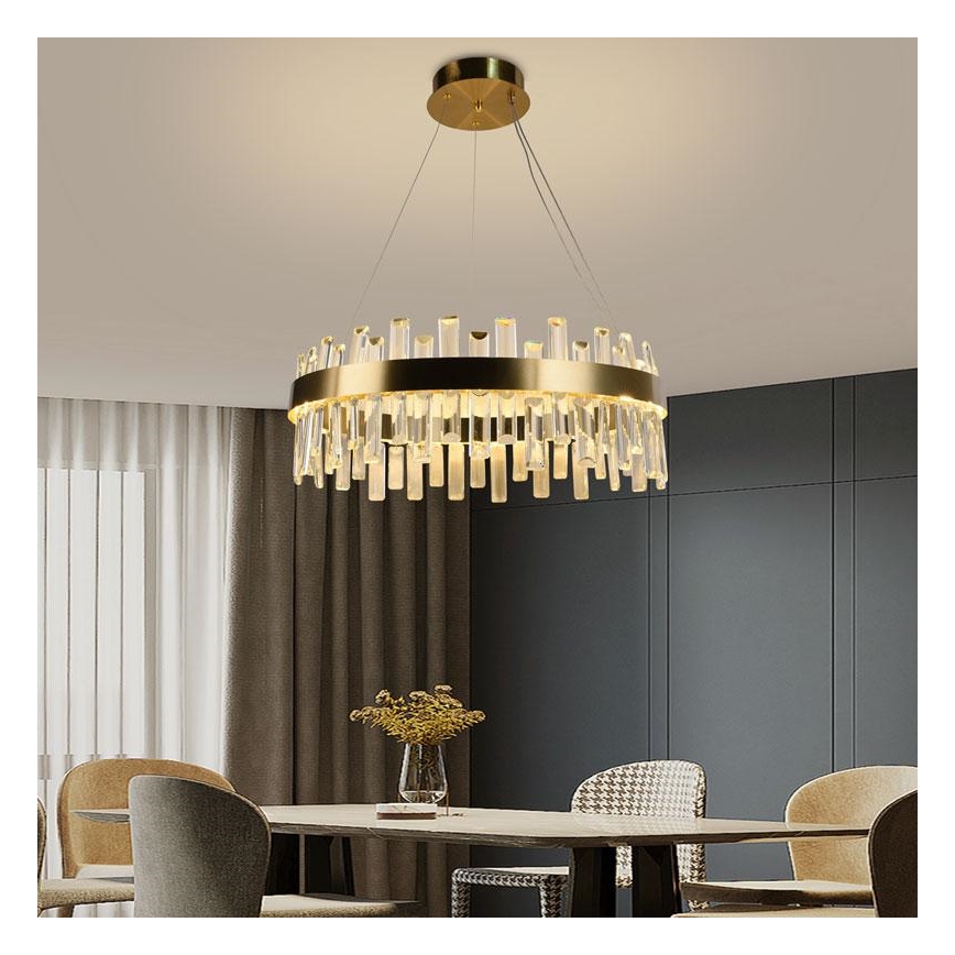 LED Ljusreglerad kristall ljuskrona på snöre LED/80W/230V 3000-6500K + fjärrkontroll