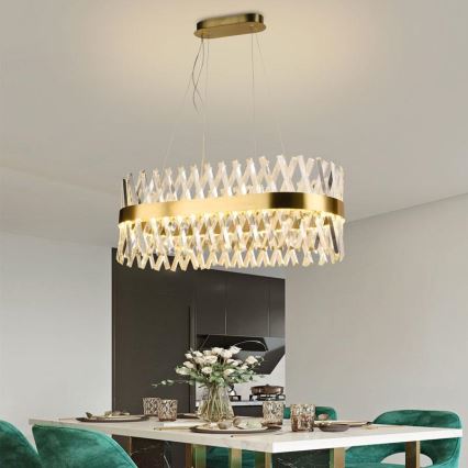 LED Ljusreglerad kristall ljuskrona på snöre LED/90W/230V 3000-6500K + fjärrkontroll